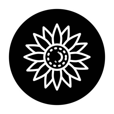 Sunflower line color icon. Isolated vector element. 
