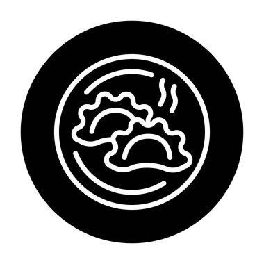 Traditional ukrainian vareniks line color icon. Isolated vector element. 