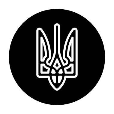 Ukrainian trident line color icon. Isolated vector element. 