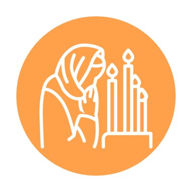 Dua eden kadın renk ikonu. İzole vektör ögesi. 