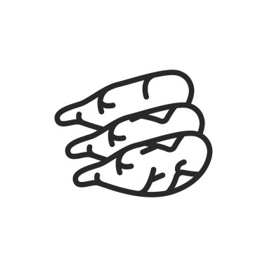 At eti bifteği renk çizgisi ikonu. Web sayfası, mobil uygulama, tanıtım için resim grafiği. 