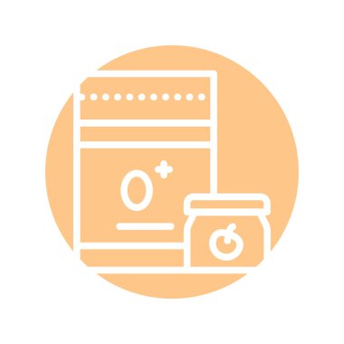 Bebek maması renk çizgisi simgesi. İzole vektör ögesi. 