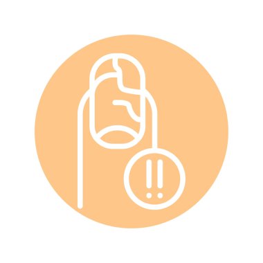 Tırnak mantarı renk çizgisi simgesi. İzole vektör ögesi. 