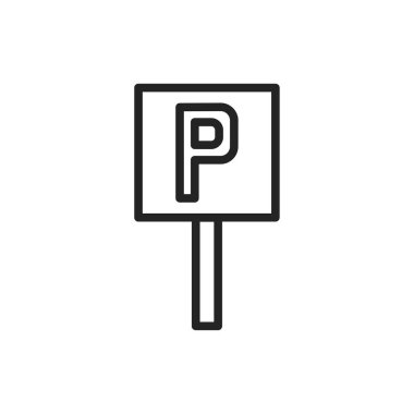 Umumi park yeri renk çizgisi simgesi. İzole vektör ögesi. 