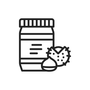 Kestane ezmesi renk çizgisi simgesi. İzole vektör ögesi. 