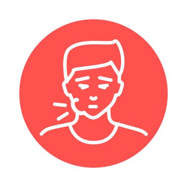 Diş ağrısı çizgisi simgesi. İzole vektör ögesi. 