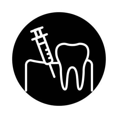 Diş analjezisi çizgisi simgesi. İzole vektör ögesi. 