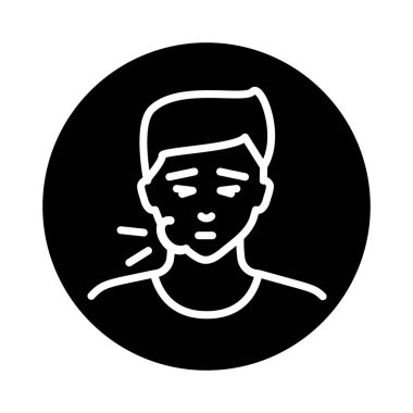 Diş ağrısı çizgisi simgesi. İzole vektör ögesi. 