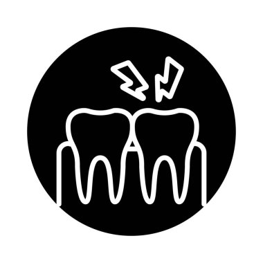 Diş ağrısı çizgisi simgesi. İzole vektör ögesi. 