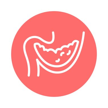 Gastroparezis çizgisi simgesi. İzole vektör ögesi. 