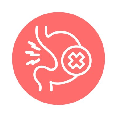 Hazımsızlık çizgisi ikonu. İzole vektör ögesi. 