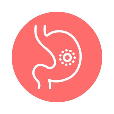 Gastrit çizgisi simgesi. İzole vektör ögesi. 