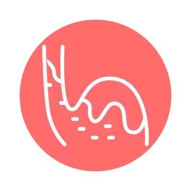 Gastroözofagus reflü hastalığı çizgisi ikonu. İzole vektör ögesi. 