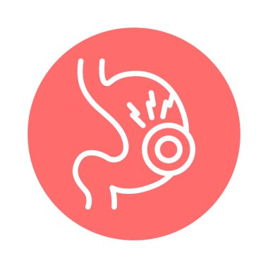 Mide ağrısı ikonu. İzole vektör ögesi. 