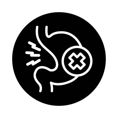 Hazımsızlık çizgisi ikonu. İzole vektör ögesi. 