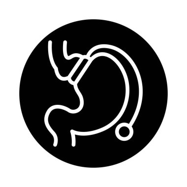 Gastrik kucak bandı çizgisi ikonu. İzole vektör ögesi. 