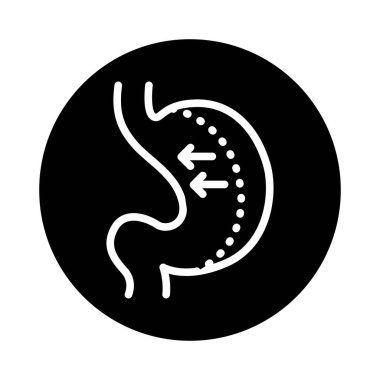 Kol gastrektomi çizgi simgesi. İzole vektör ögesi. 