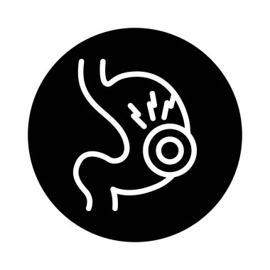 Mide ağrısı ikonu. İzole vektör ögesi. 