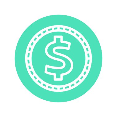 Coin line icon. Isolated vector element. 