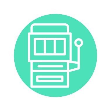 Slot machine line icon. Isolated vector element. 