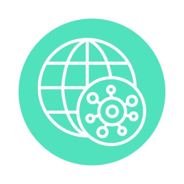 Küresel salgın çizgisi simgesi. İzole vektör ögesi. 