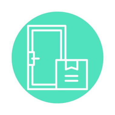 Ev teslimatı ikonu. İzole vektör ögesi. 