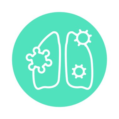 Bulaşıcı hastalıklar için akciğer hattı ikonu. İzole vektör ögesi. 