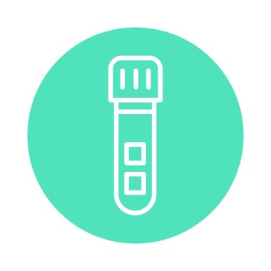 Kan test çizgisi ikonlu laboratuvar tüpü. İzole vektör ögesi. 