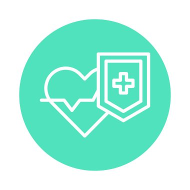 Sağlık hizmetlerini koruma ikonu. İzole vektör ögesi. 