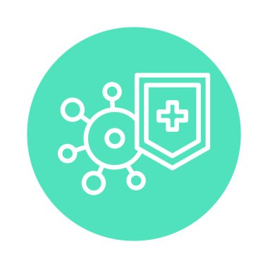 Virüs koruma hattı simgesi. İzole vektör ögesi. 