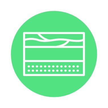 Toprak katmanları çizgisi simgesi. İzole vektör ögesi. 