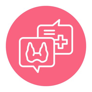 Doktor endokrinoloji çizgisi ikonu ile istişare. İzole vektör ögesi. 