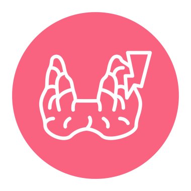 Hipertiroidizm doktor renk çizgisi simgesi. İzole vektör ögesi. 