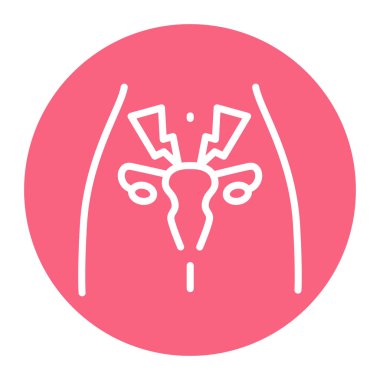 Üreme sistemi hastalıkları çizgi simgesi. İzole vektör ögesi. 