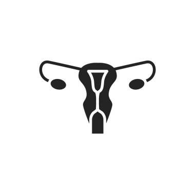 Dişi üreme sistemi çizgi simgesi. Web sayfası için pictogram özeti.