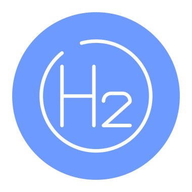 H2 renk çizgisi simgesi. Hidrojen enerjisi. İzole vektör ögesi. 