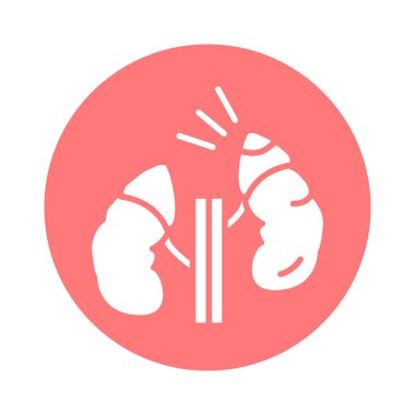 Cushing kortizol sendromu çizgisi simgesi. İzole vektör ögesi. 