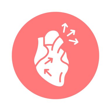 Diastole çizgi simgesi. İzole vektör ögesi. 