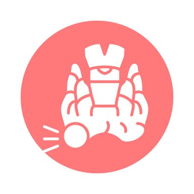 Tiroit kanseri çizgisi ikonu. İzole vektör ögesi. 