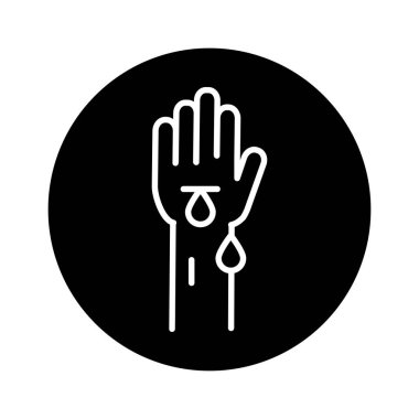 Zavallı yara iyileşme çizgisi ikonu. İzole vektör ögesi. 