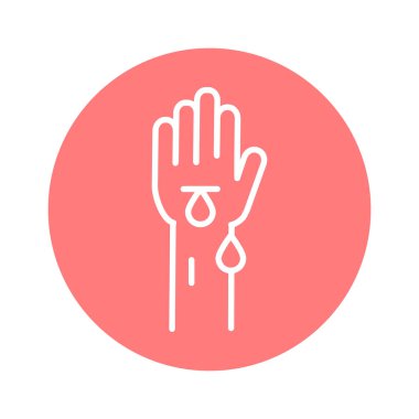 Zavallı yara iyileşme çizgisi ikonu. İzole vektör ögesi. 