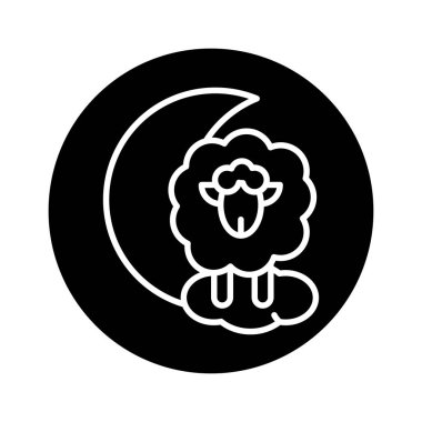 Kurban Bayramı renk simgesi olarak kullanılacak. İzole vektör ögesi. 