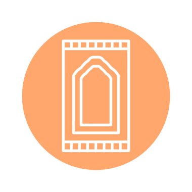 Müslüman dua çizgisi renk ikonu. İzole vektör ögesi. 