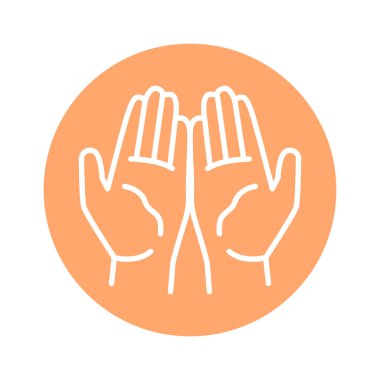 El hareketi renk simgesi için dua edin. İzole vektör ögesi. 