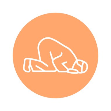 Dua eden Arap çizgisi renk simgesi. İzole vektör ögesi. 