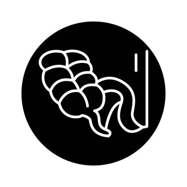 İnsan organı apandisi çizgisi simgesi. İzole vektör ögesi. 