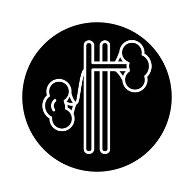 İnsan böbrekleri çizgisi ikonu. İzole vektör ögesi. 