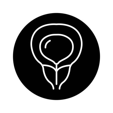 İnsan organı mesane çizgisi ikonu. İzole vektör ögesi. 