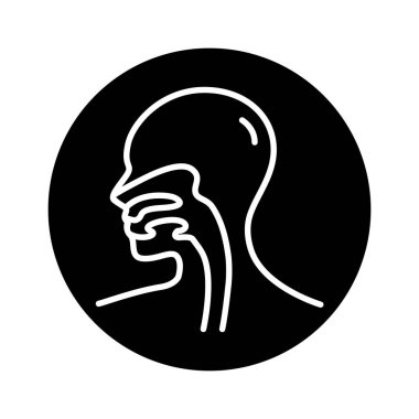 İnsan organı yemek borusu çizgisi ikonu. İzole vektör ögesi. 