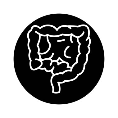 İnsan organı bağırsak hattı ikonu. İzole vektör ögesi. 